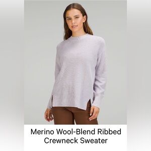 Lululemon Merino Wool-blend Ribbed Crewneck Sweater Size 20